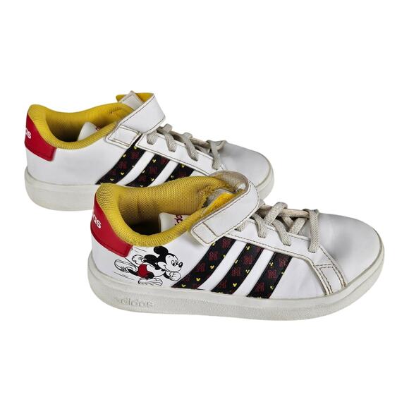 ADIDAS X DISNEY UNISEX WHITE GRAND COURT MICKEY MOUSE SHOES SIZE 12K - Picture 1 of 10